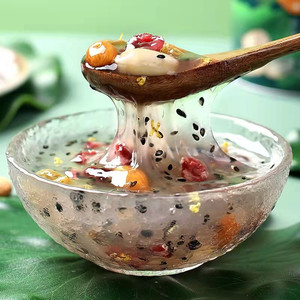 藕粉开水冲泡早餐免煮水晶莲子粥白莲藕粉水果捞小米粥八宝粥勾芡