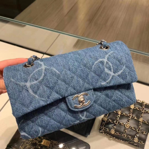 【专柜正品】chanel香奈儿2020秋冬新款牛仔丹宁cf包包中号25.5cm