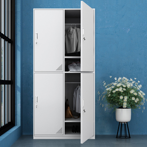 办公宿舍楼4四门铁皮衣柜更衣柜员工柜带锁储存储物柜寄存箱柜子