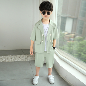 男童小西装套装洋气儿童礼服春夏季2021新款男宝宝帅气英伦两件套