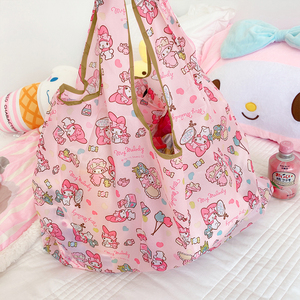 可爱女孩美乐迪双子星 防水可折叠环保袋 卡通大号购物袋 杂物袋