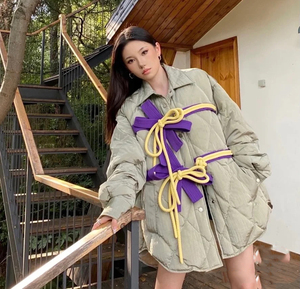 亲妈~乌丫播芬2021冬季中式盘扣蝴蝶结廓形羽绒服uy21412y100077