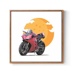 ducati杜卡迪v4摩托车装饰画卧室客厅车行机车俱乐部墙壁挂画30cm