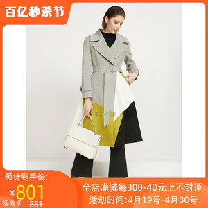 【特价】卡洛琳毛呢外套2019冬季专柜正品女大衣L6600303-5580