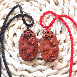 属牛六合贵人木雕老鼠挂饰项链 吊坠钥匙扣 12生肖桃木鼠属相随身