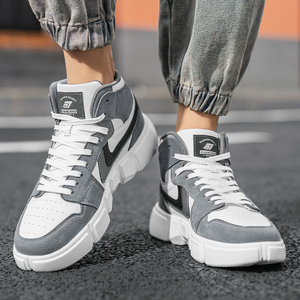 男鞋高帮夏季透气潮鞋韩版潮流百搭学生潮牌男士小白运动增高板鞋