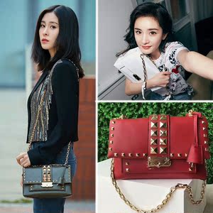 michsekaer mk女包杨幂同款2020新款cece铆钉包单肩斜挎链条小包