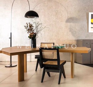 唯凯诺 意大利设计师实木电脑桌工作写字台异形书桌扇形办公桌