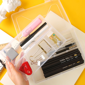 宏泰轩美术画笔盒美术生铅笔盒透明塑料盒素描笔收纳盒美术专用大容量