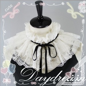 日系软妹洛丽塔公主风双层蕾丝系带木耳边披肩假领子