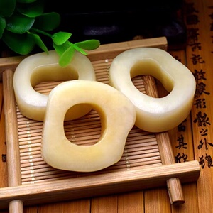 西藏牦牛骨随形圈油润原色平安扣吊坠diy金刚星月菩提子项坠挂饰