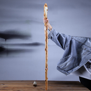 太行崖柏拐杖手杖原木天然牙白寿星老年人实木质拄拐防滑根雕木头