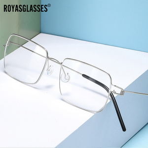 2022新款超轻方框纯钛近视眼镜男银色铁丝细边特别镜架商务防蓝光