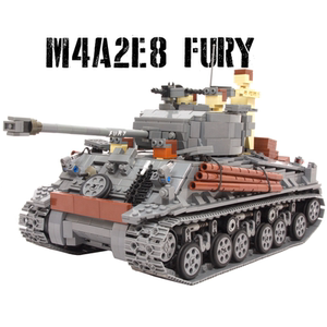 m4a2e8 狂怒同款 谢尔曼坦克需另购sbrick乐高积木moc图纸格式lxf