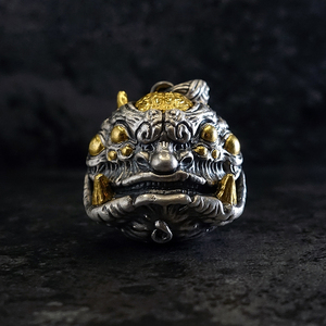 dreamon原创设计螭吻挂坠925银潮玩吊坠首饰品项链分色24k镶嵌金