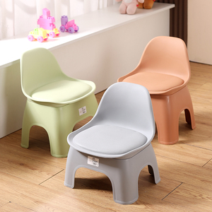 北欧塑料小凳子家用客厅矮凳换鞋凳儿童靠背椅子浴室防滑洗澡板凳