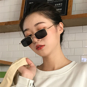 快手抖音攀娘同款墨镜韩版小框方形网红眼镜男女潮港风蹦迪太阳镜