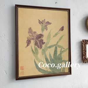 可可的画廊新中式中古法式日式风格清代古画兰花花卉客厅卧室挂画