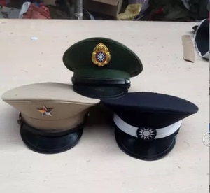 民国警察帽子二狗子皇协军伪军成人黑色大盖帽金属徽影视演出道具