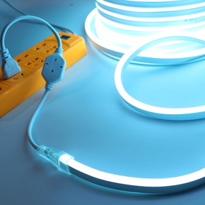 220v蓝色灯带冰蓝色酒吧ktv健身房氛围吊顶柔性霓虹灯带led灯带条