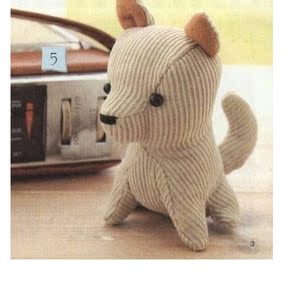 diy手工布艺小狗娃娃电子纸样 布偶视频制作教程 布偶纸样 教程