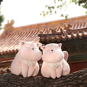 故宫粉色瑞兽甪端守护神毛绒公仔玩具文创生日节日礼物抱枕礼品