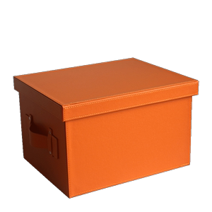 家用整理箱储物箱衣帽间收纳盒皮质衣服后备箱大号橙色收纳箱车用