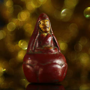 藏密 西藏古旧红喇嘛 大乐莲师圣象 古朴庄严 吉祥供养 福慧双修