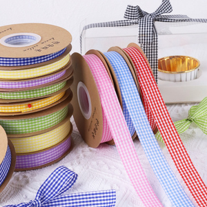 格子丝带烘焙生日蛋糕装饰包装彩带格纹缎带1-2cm蛋糕打包丝带