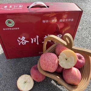 精品礼盒12颗装大果正宗陕西洛川苹果新鲜水果红富士脆甜送礼包邮