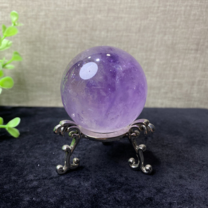 纯天然紫水晶球摆件原石打磨乌拉圭薰衣草梦幻权杖紫水晶球许愿