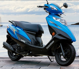 豪爵红宝hj125t-e摩托车国四电喷带尾箱护杠踏板车前碟后鼓