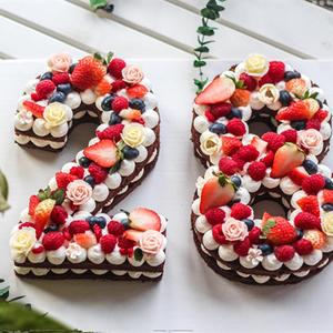 网红数字可可蛋糕成都同城生日祝寿宝宝草莓乳脂奶油裸蛋糕配送