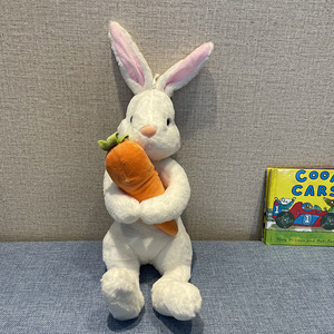 可爱白色胡萝卜兔子毛绒玩具玩偶布娃娃小白兔公仔儿童安抚礼物