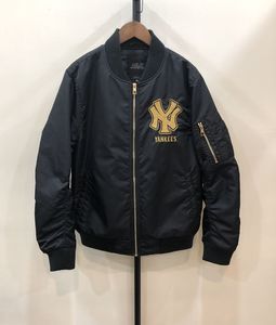 mlb棒球服18年冬季新款黑色烫金棉外套13700 13800