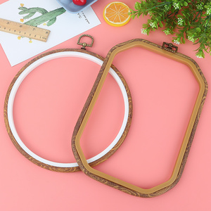 复古绣绷刺绣绷子十字绣圈绣花撑子圆形仿木绣框圆形装饰框绣架