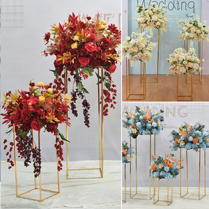 几何仿真花艺路引摆件电镀铁艺架子交车仪式酒店婚礼婚庆道具布置