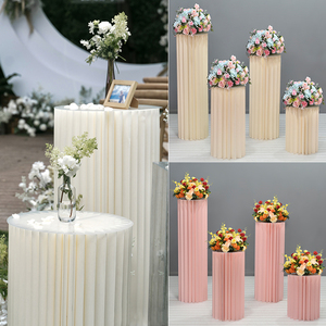 新款折纸立柱花球路引酒店婚礼t台花柱道具橱窗车展落地装饰摆件