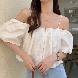吊带一字肩上衣夏韩版