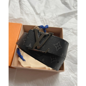 国内现货louis vuitton lv路易威登经典黑色老花皮带 男款4cm腰带