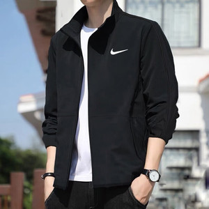 耐克外套Nike男2024夏季新款黑色开衫立领运动长袖卫衣夹克DM6620