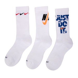 Nike耐克袜子男女袜2024夏季新款小勾子长筒袜3双装运动袜DH3822