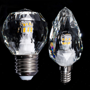钻石K9水晶灯泡5瓦透明菱角装饰泡蜡烛灯LED4000k家用室内照明泡
