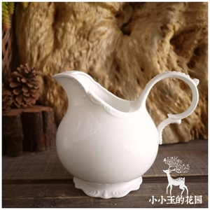 【伊丽莎白系列】纯净白色陶瓷花瓶打灯透光出口英国骨瓷花器水壶