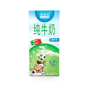 绿林贝全脂纯牛奶1l