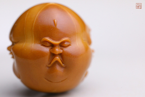 苏工舟山橄榄核佛头喜怒哀乐单籽四花核雕吊坠老树正圆铁头核李一