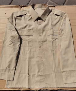 老式87米黄衬衣的确良长袖衬衣中老年劳保户外衬衫速干透气吸汗