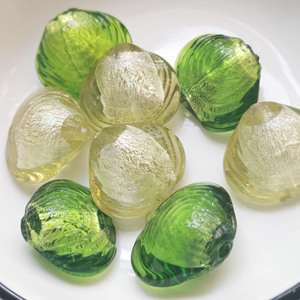 绿色系大贝壳琉璃散珠diy耳环饰品手链项链配件串珠手作材料复古