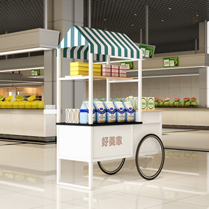 欧式创意铁艺新款花店摆饰户外展示台推车花车超市促销车移动货架