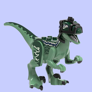 兼容乐高侏罗纪恐龙动物欣宏1143迅猛龙坐骑益智男孩拼装积木玩具